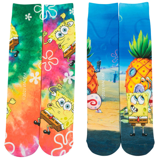 title:SpongeBob SquarePants I'm Ready Crew Socks 2-Pair VHS Shaped Box Set;color:Multi-Color