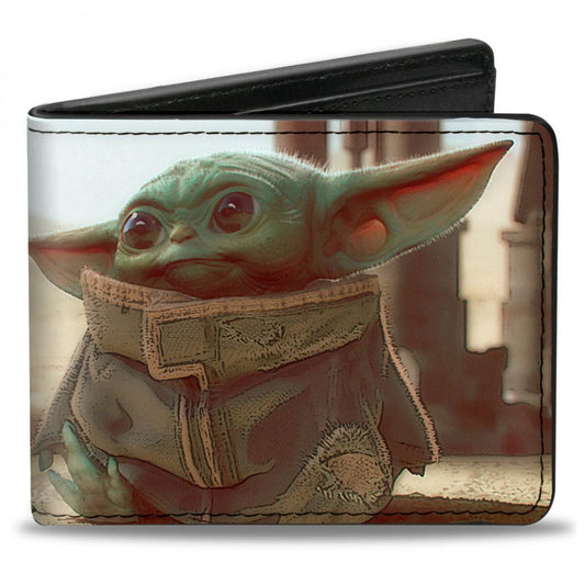 title:The Mandalorian The Child Scene Vegan Leather Wallet;color:Black