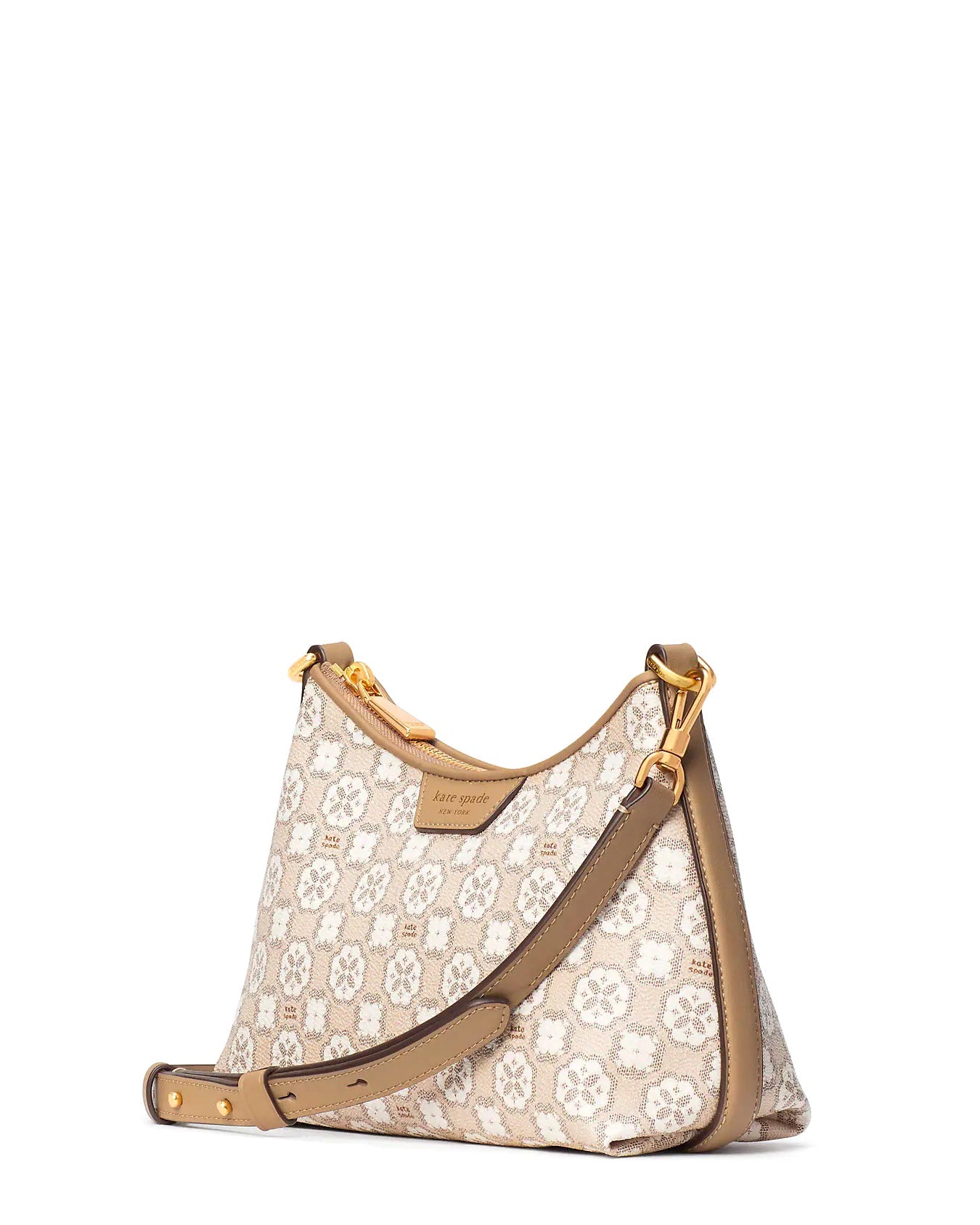 title:Kate Spade Women's Spade Flower Monogram Coated Canvas Top Zip Crossbody;color:Natural Multi