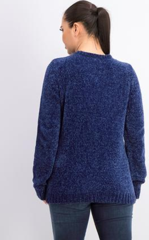 Karen Scott Women's Cable Knit Chenille Sweater Blue Size 1X