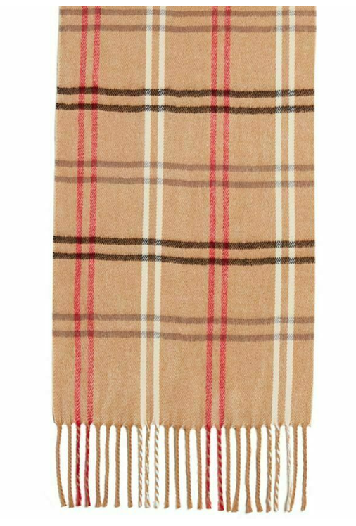 Steve Madden Women's Mid Weight Cozy Plaid Muffler Scarf Brown Size One Size