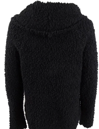 Hippie Rose Women's Juniors' Textured Cowl-Neck Sweater Black Size Medium