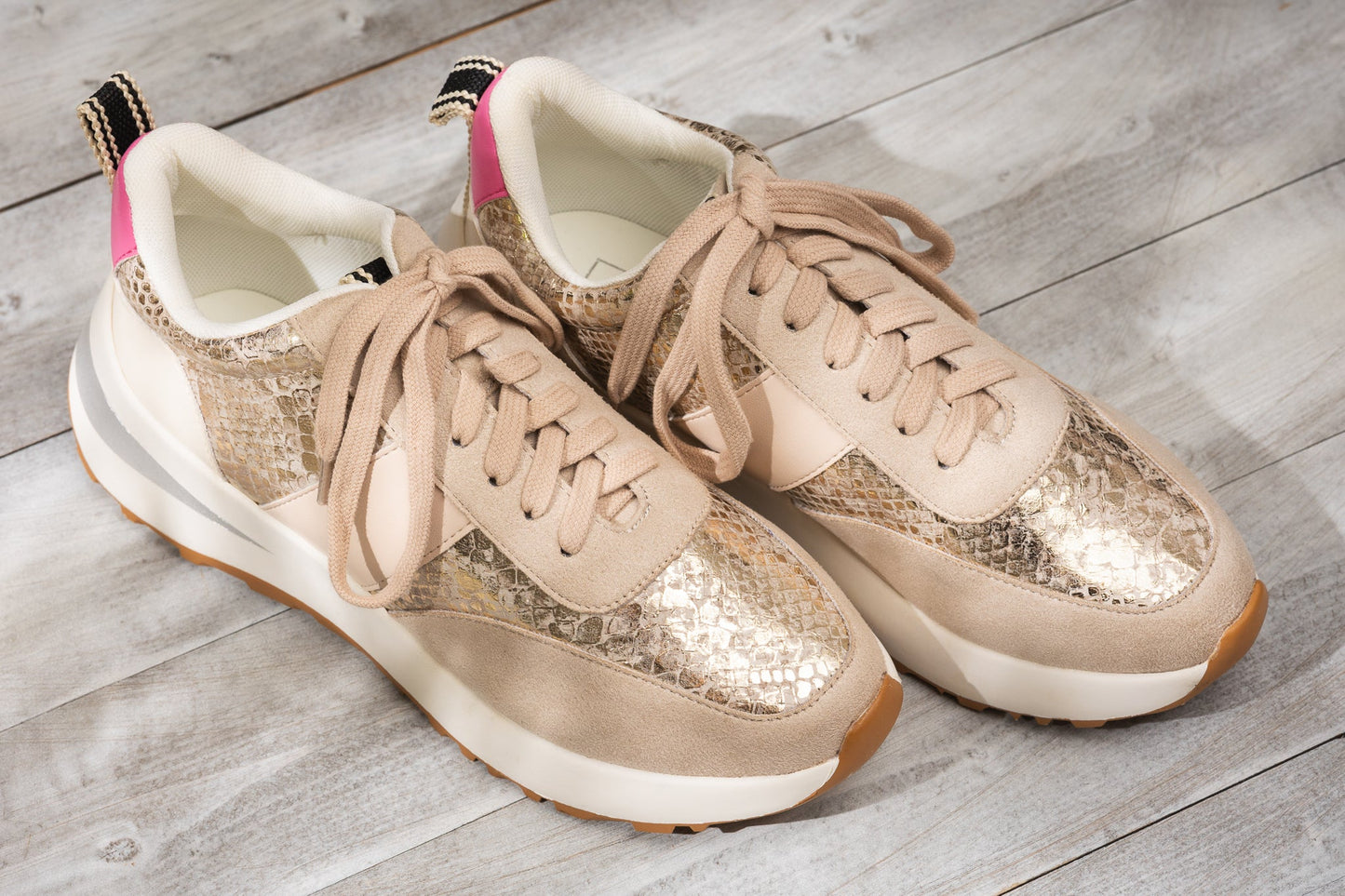 Serafina Sneaker in Gold Snake