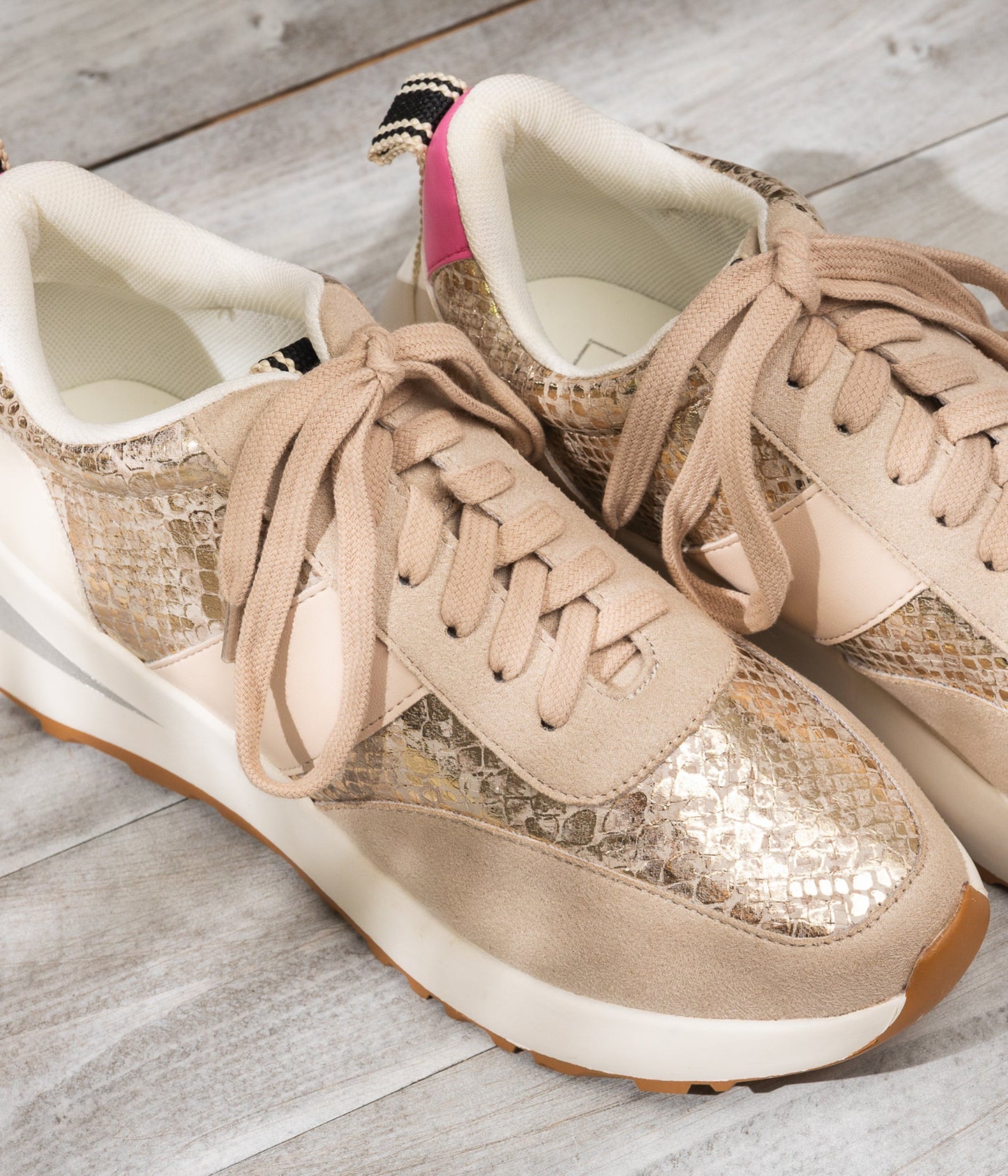 Serafina Sneaker in Gold Snake