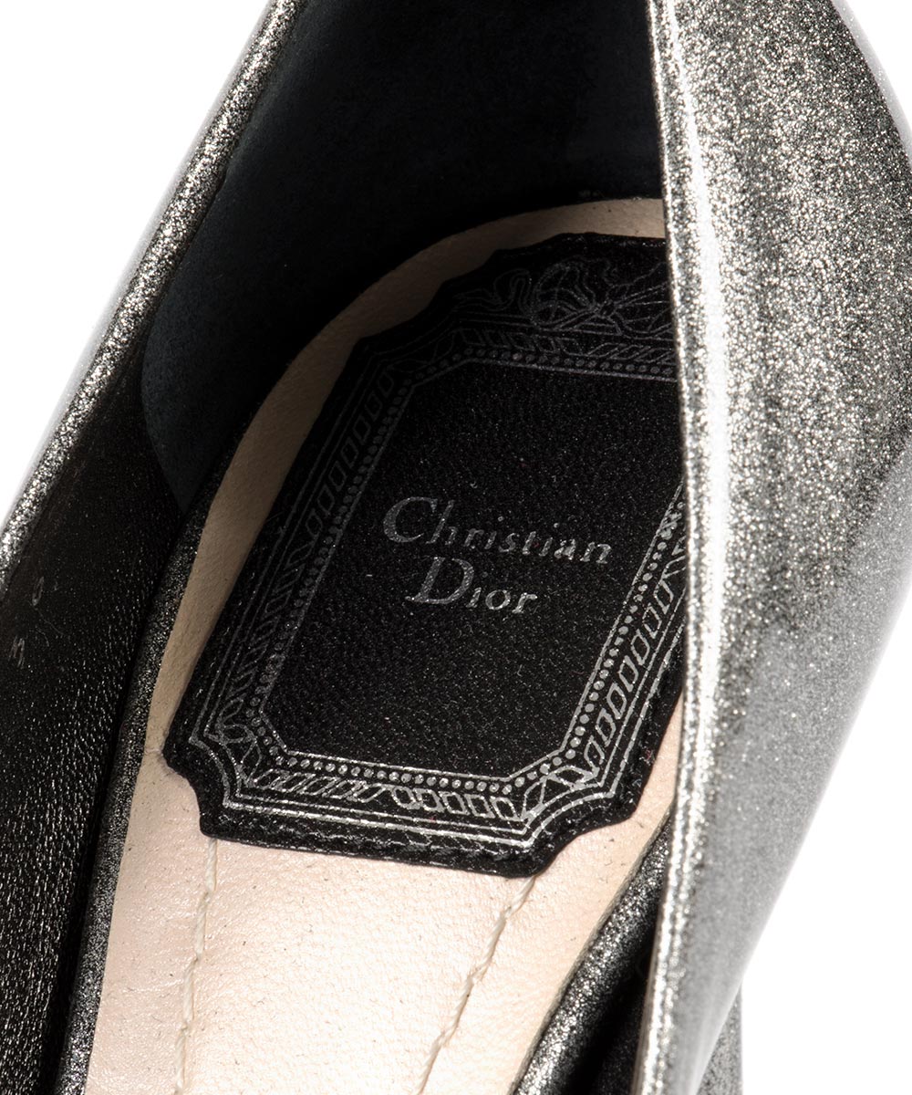 title:Dior Patent Calfskin Pump | Grey | 10cm;color:Gray