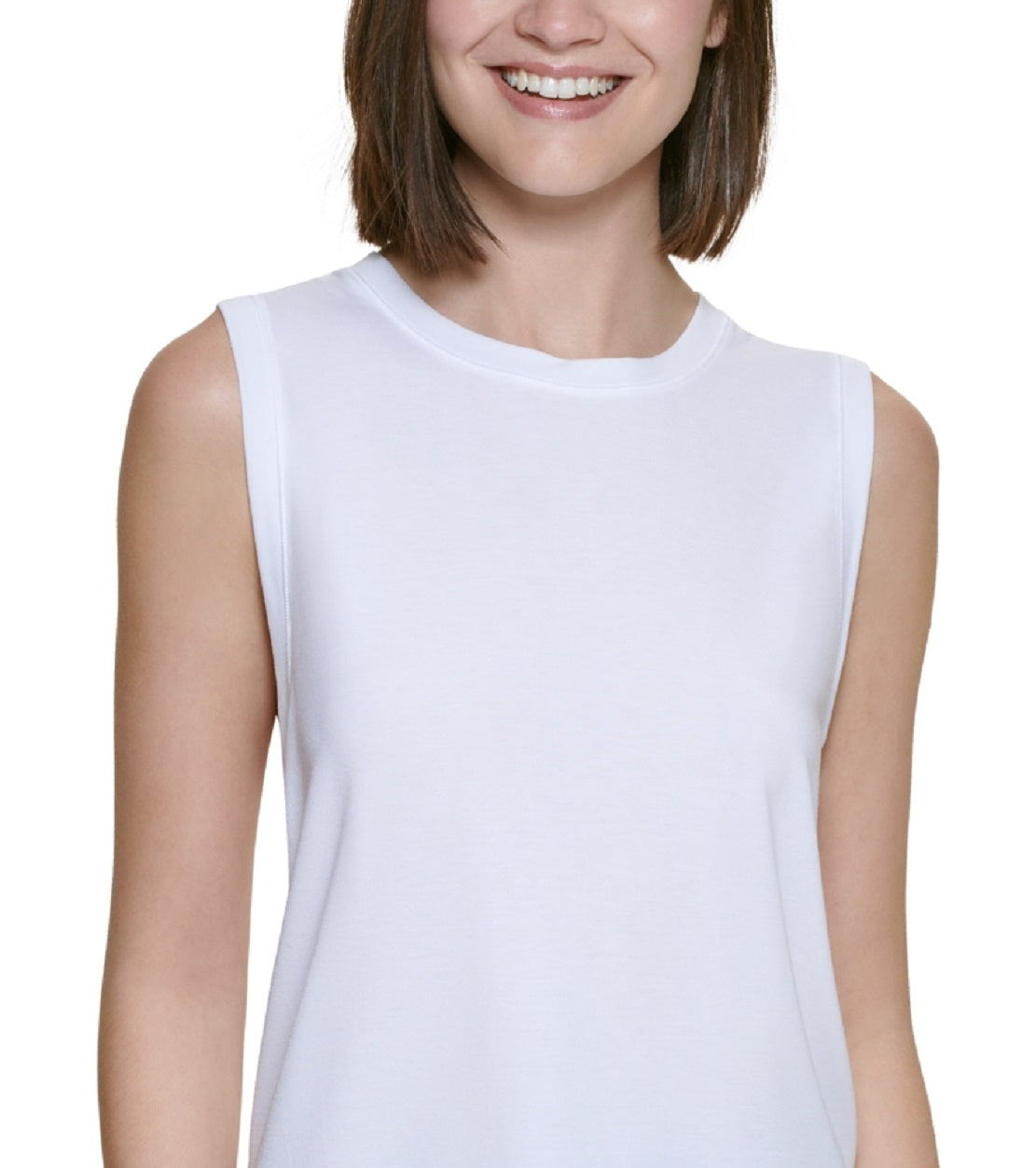 Calvin Klein Women's Performance Dropped Armhole Tank Top White Size M