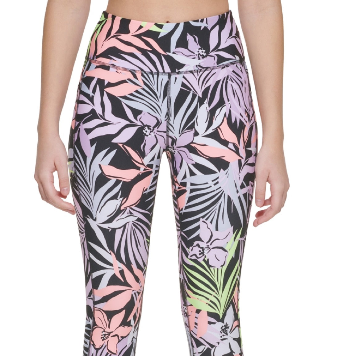 DKNY Women's Printed High Waist 7/8 Leggings Pink Size Small