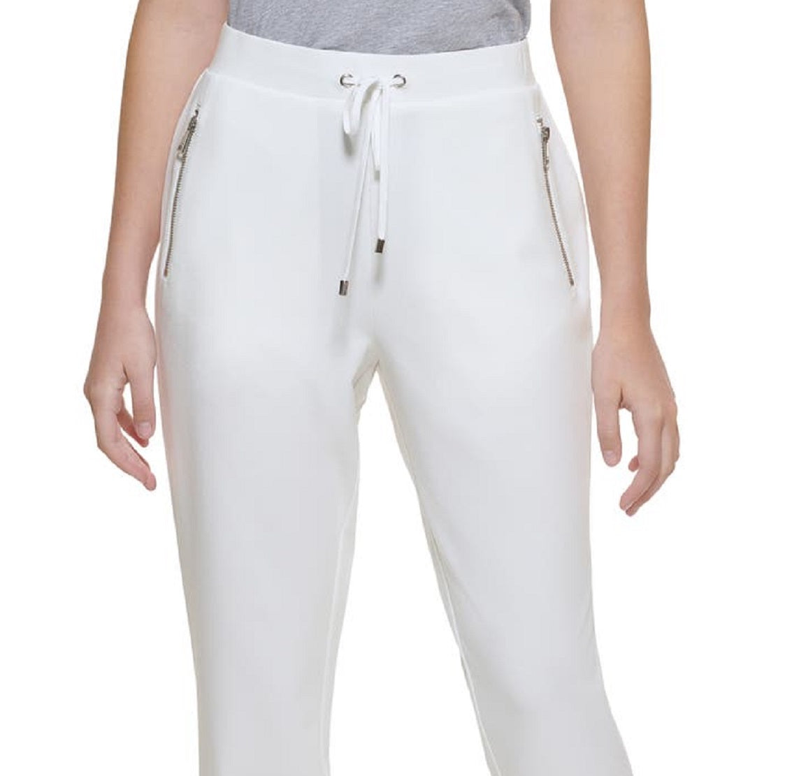 DKNY Women's Zip Pocket Joggers White Size Small