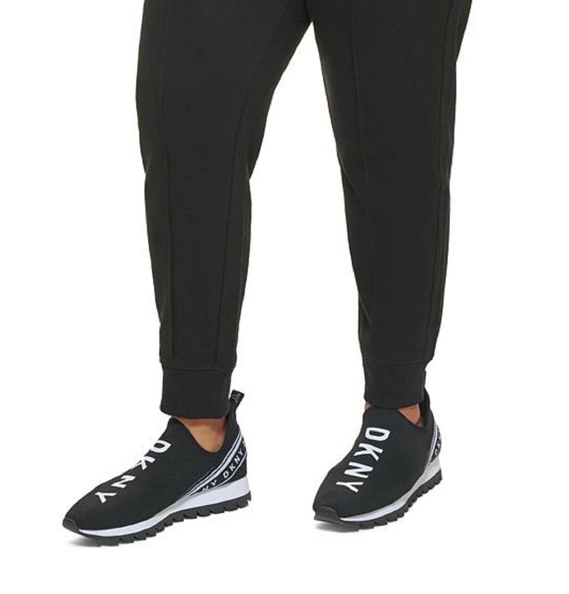 DKNY Women's Embroidered Logo Pintucked Jogger Pants Black