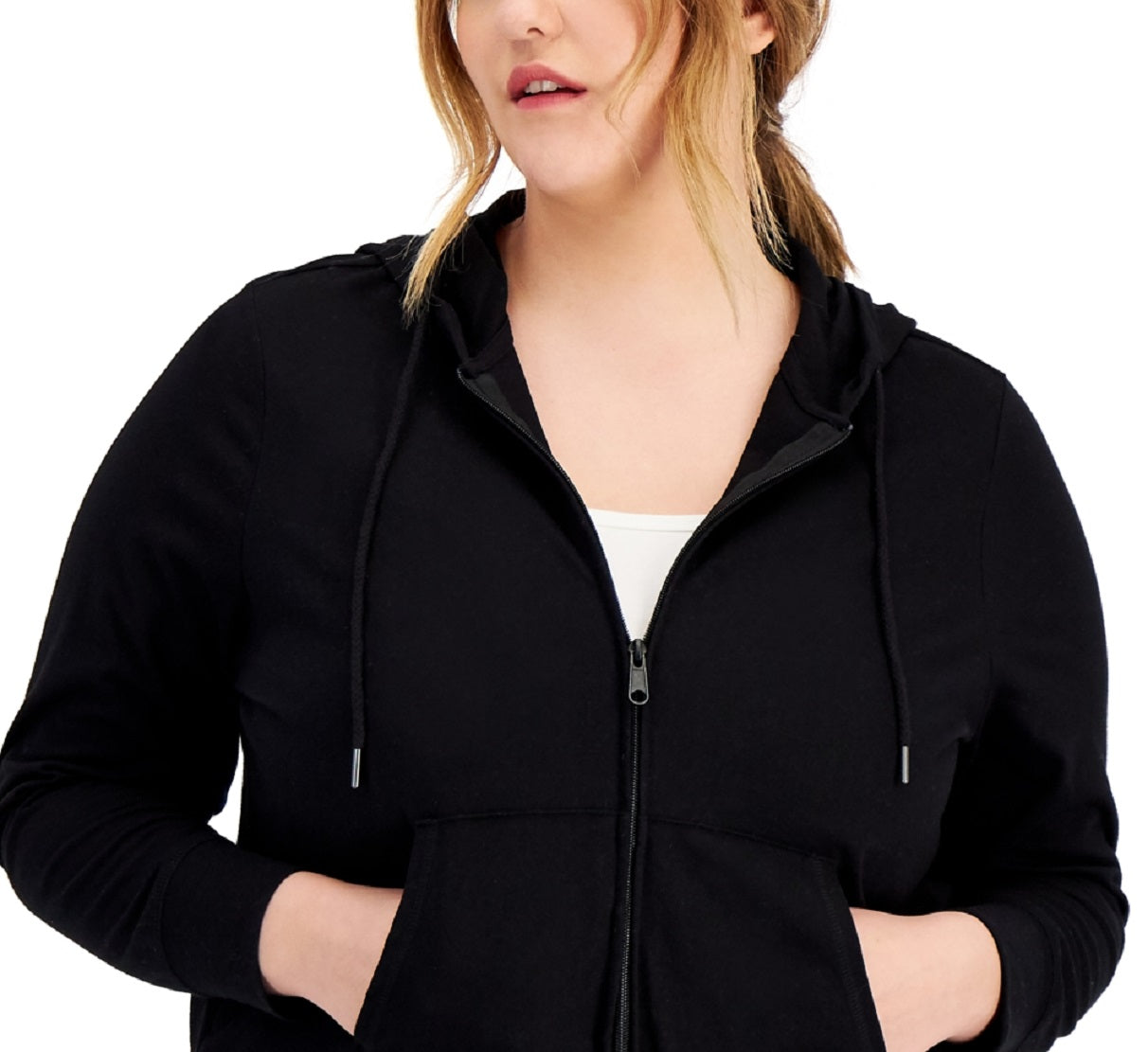 ID Ideology Women's Full Zip Hooded Jacket Black Size 1X