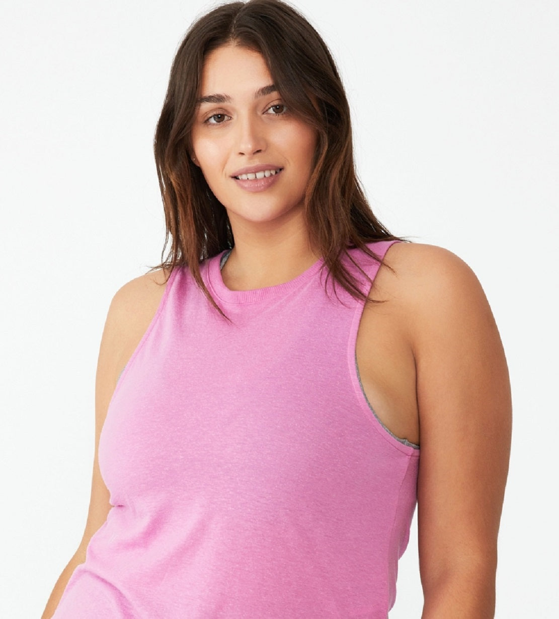 COTTON ON Women's Active Curve Hem Tank Pink