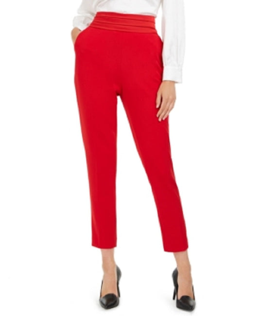 Calvin Klein Women's Dress Pants Pleated Mid Rise Red Size 16