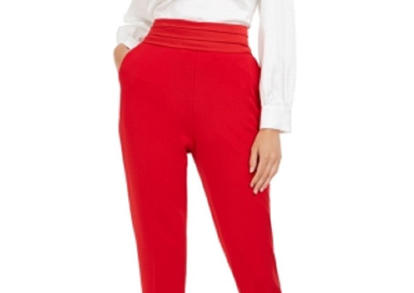 Calvin Klein Women's Dress Pants Pleated Mid Rise Red Size 16