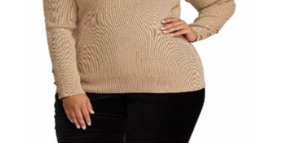 Ralph Lauren Women's Puff Sleeve Turtleneck Sweater Yellow Size 3X