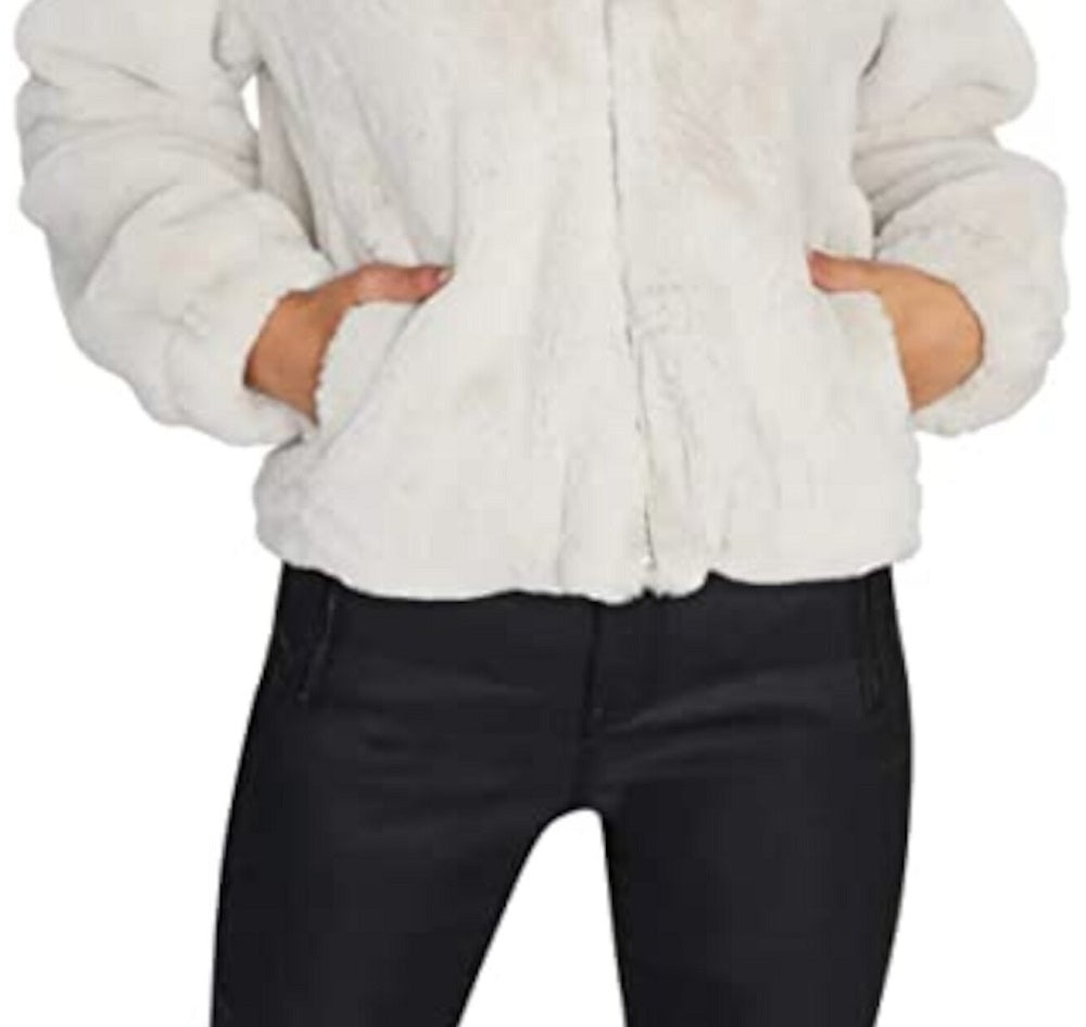 Sanctuary Women's Zip up Winter Jacket Coat White  Size Large