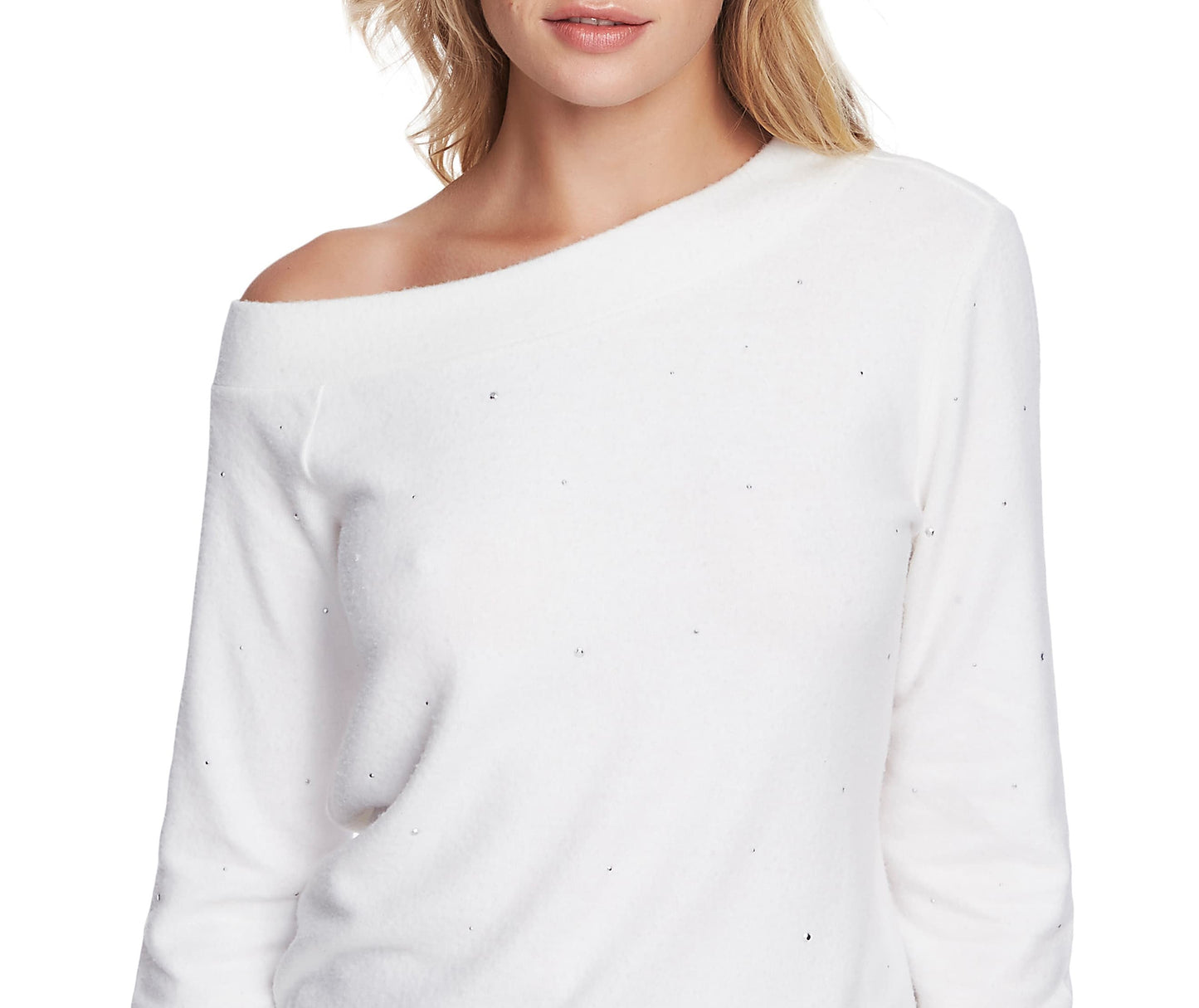 1.STATE Womens Long Sleeve Sweater White Size X-Small