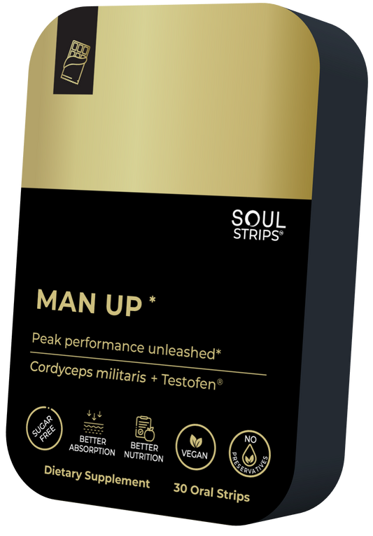 Soul Strips Man Up 30 Vegan Sugar Free Dark Chocolate Flavor 30 Strips