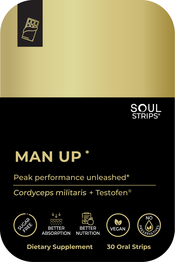 Soul Strips Man Up 30 Vegan Sugar Free Dark Chocolate Flavor 30 Strips