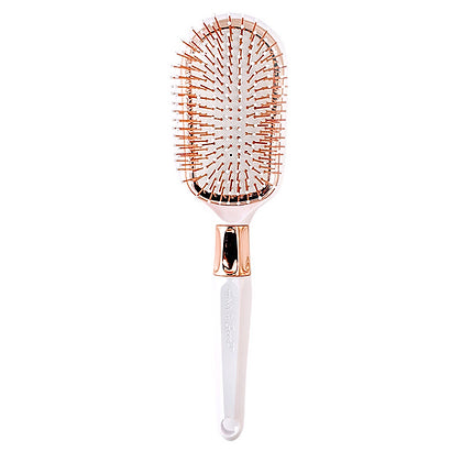 title:Cushion Hair Brush;color:White Pearl And Rose Gold