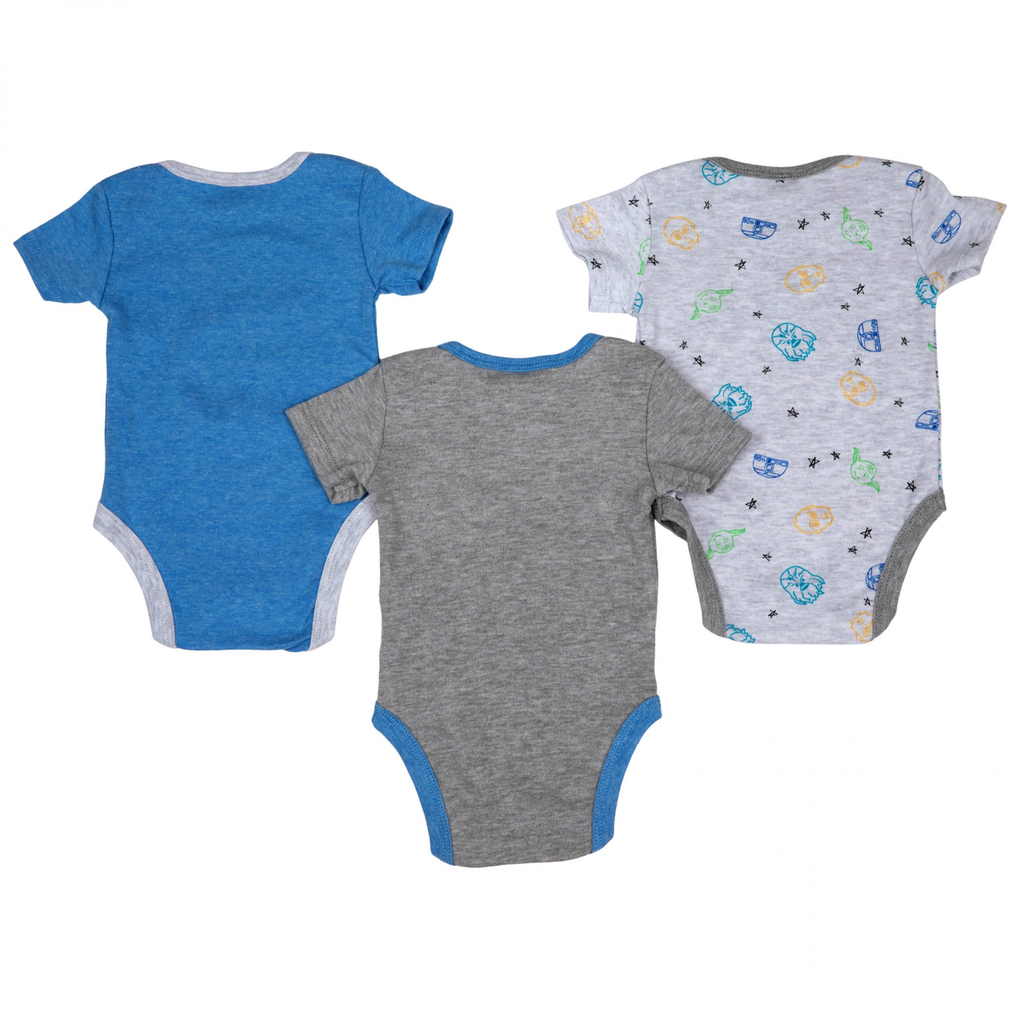 Star Wars Chewbacca, C3PO, and R2-D2 Infant Bodysuit 3-Pack– Ruumur