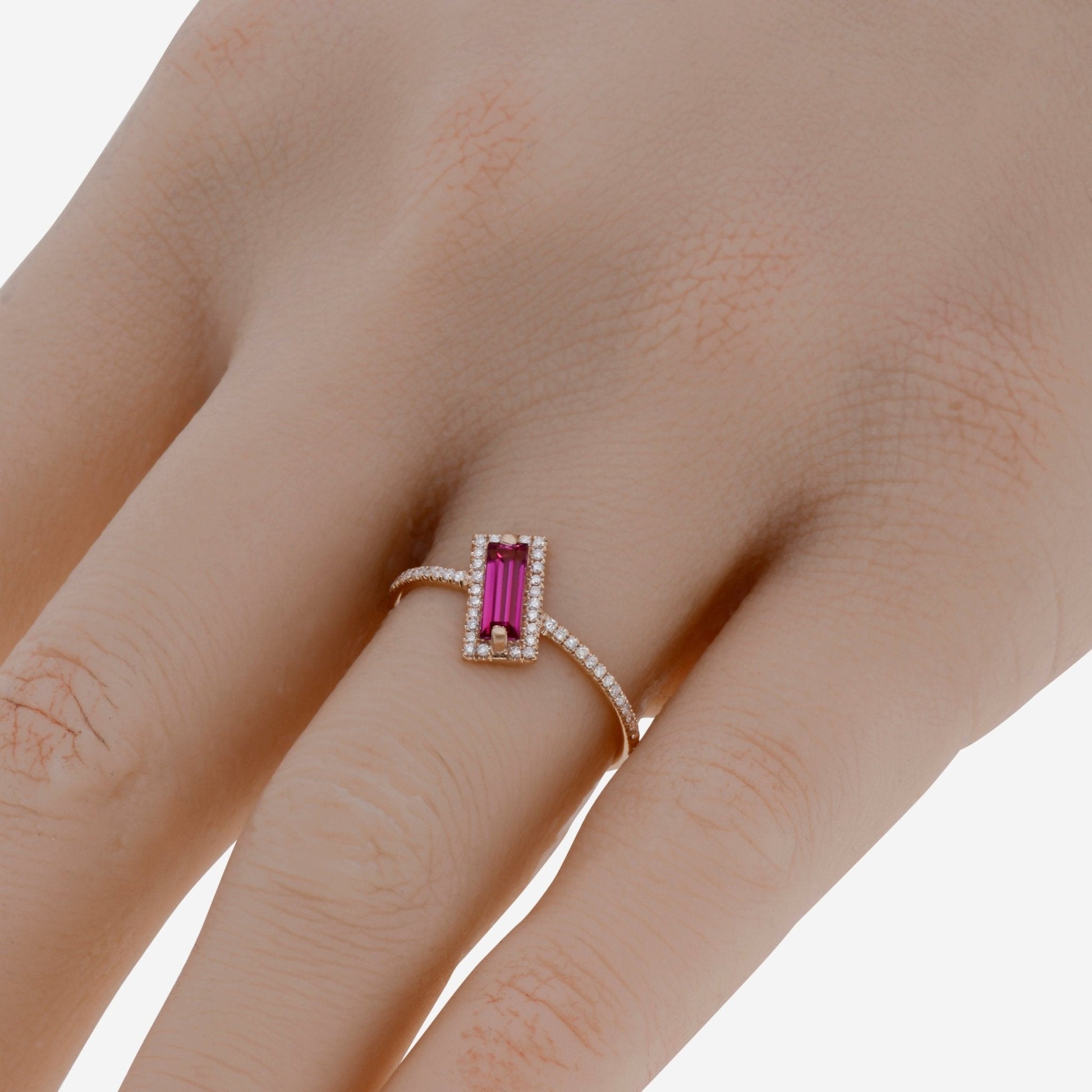 Suzanne Kalan 14K Rose Gold Diamond and Pink Topaz Ring sz 6.5 PR543 - RGPT - THE SOLIST - Suzanne Kalan