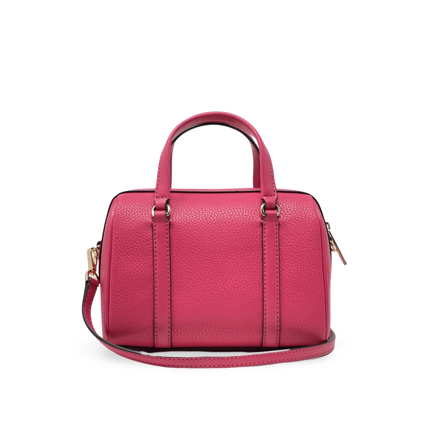 title:Michael Kors Women's Jet Set Travel Pebbled Leather Small Duffle Crossbody;color:Electric Pink