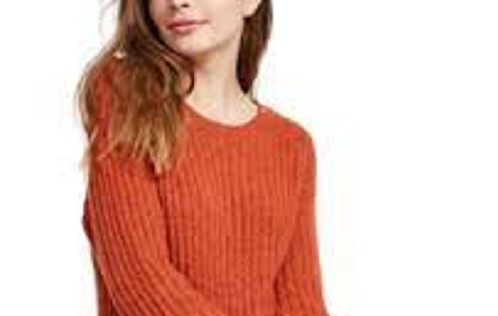 Almost Famous Crave Fame Juniors' Ribbed Cropped Sweater Red Size Large