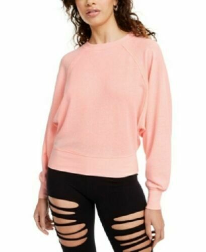 Crave Fame Juniors' Dolman Sleeved Sweatshirt Medium Pink Size Extra Small