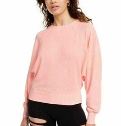 Crave Fame Juniors' Dolman Sleeved Sweatshirt Medium Pink Size Extra Small