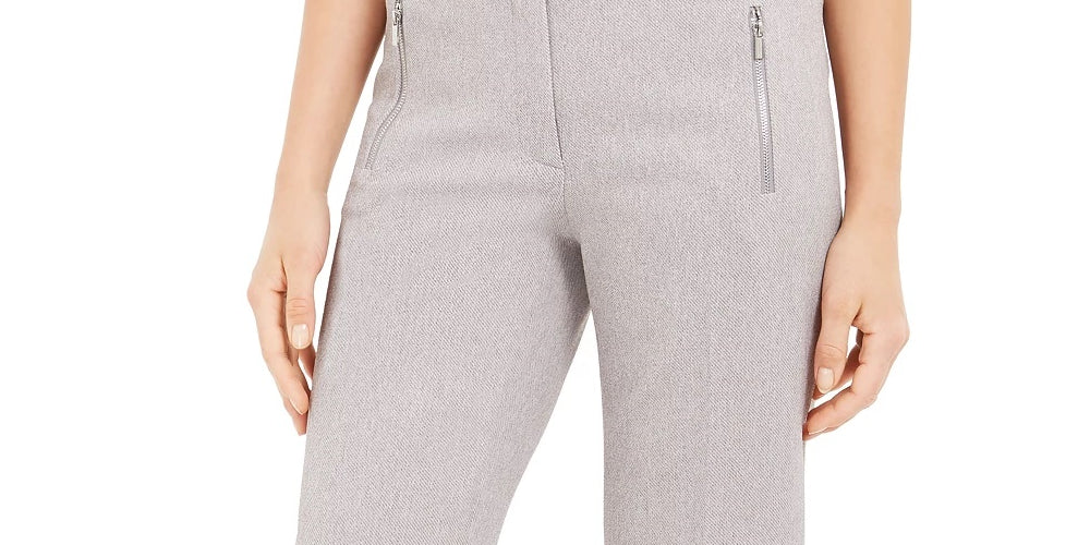 Calvin Klein Women's Zipper Pocket Cropped Twill Pants Grey Size 6