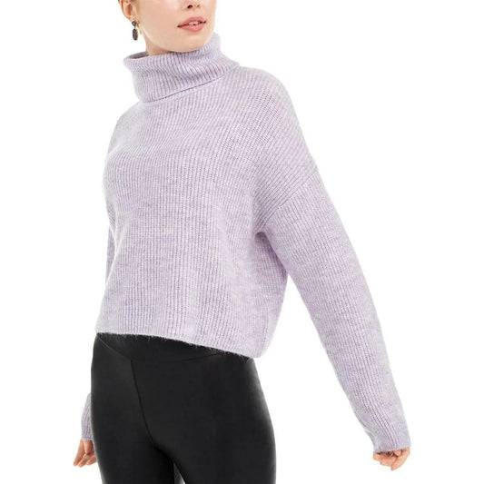 Sun + Moon Women's Boxy Turtleneck Sweater Purple Size X-Small