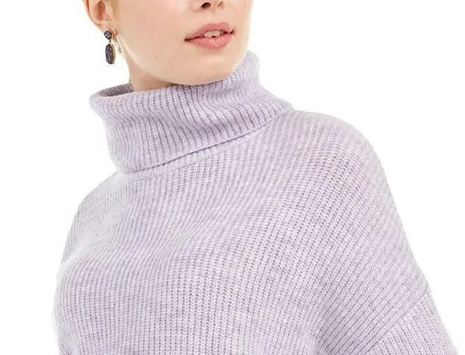 Sun + Moon Women's Boxy Turtleneck Sweater Purple Size X-Small