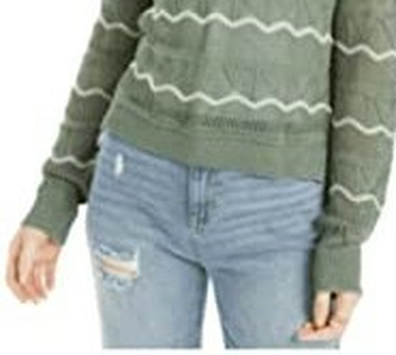 Ultra Flirt Juniors' Pointelle-Knit Hoodie Sweater Dark Green Size X-Small