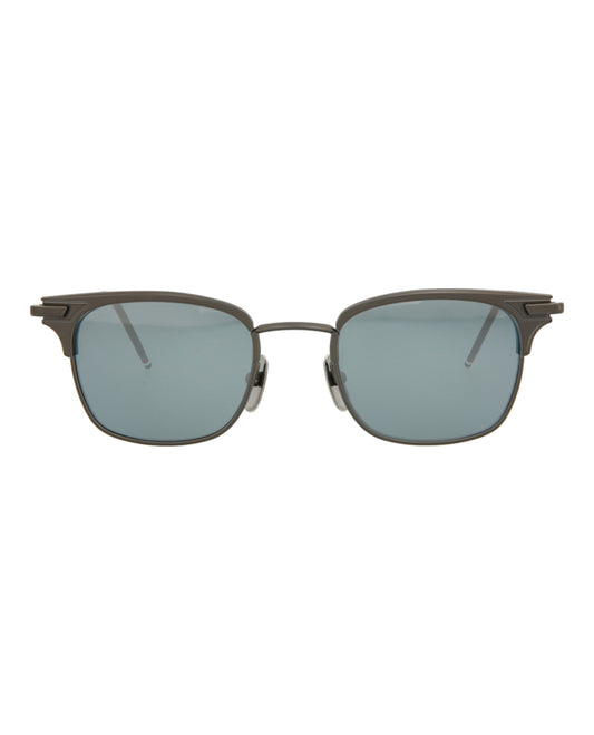 title:Thom Browne Square-Frame Metal Sunglasses;color:Black Iron