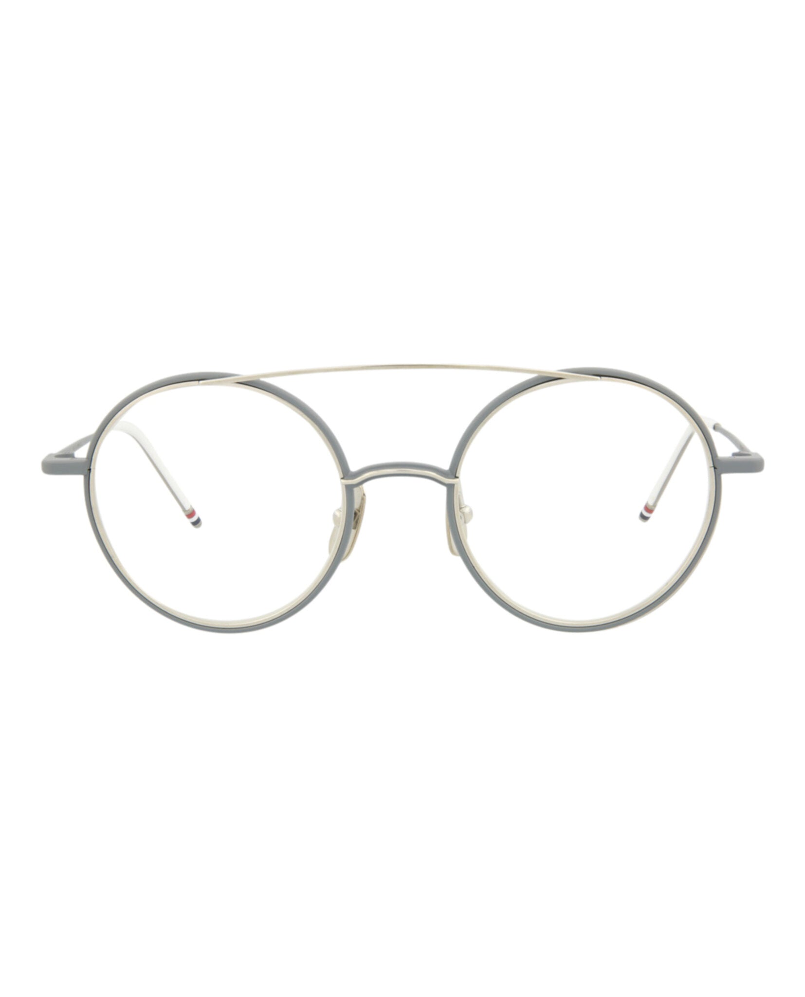 title:Thom Browne Novelty Optical, style # TB108-BGRYSLV50;color:Matte Grey Silver