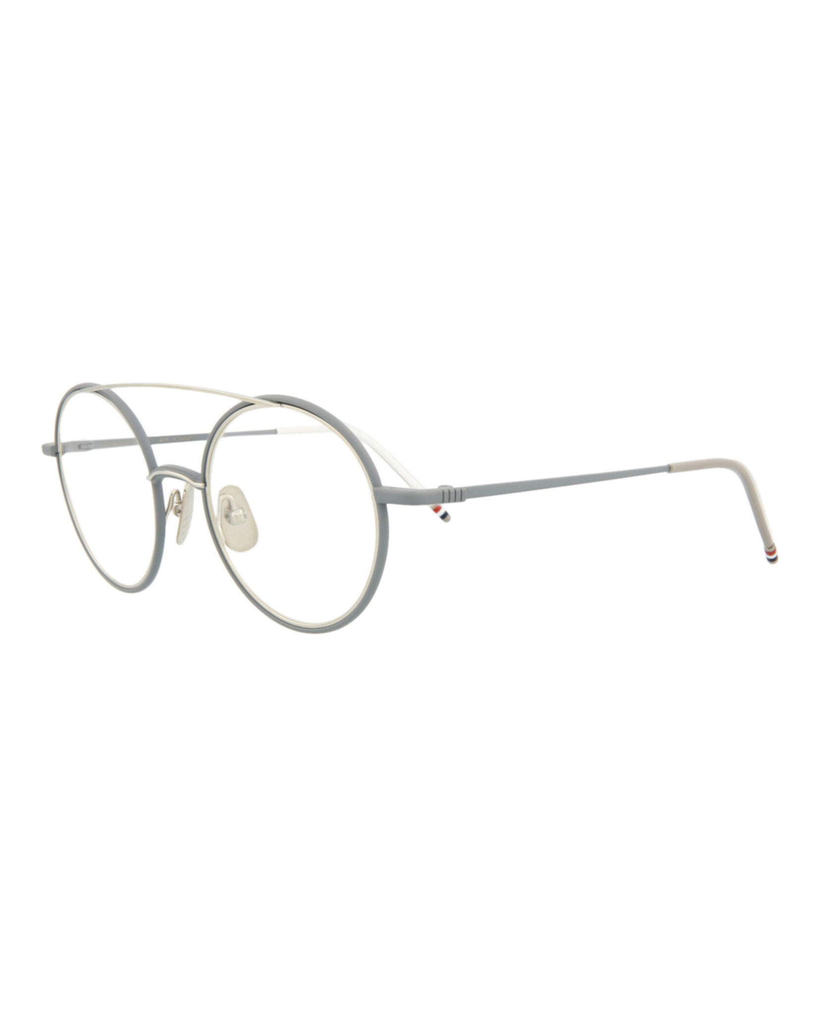 title:Thom Browne Novelty Optical, style # TB108-BGRYSLV50;color:Matte Grey Silver