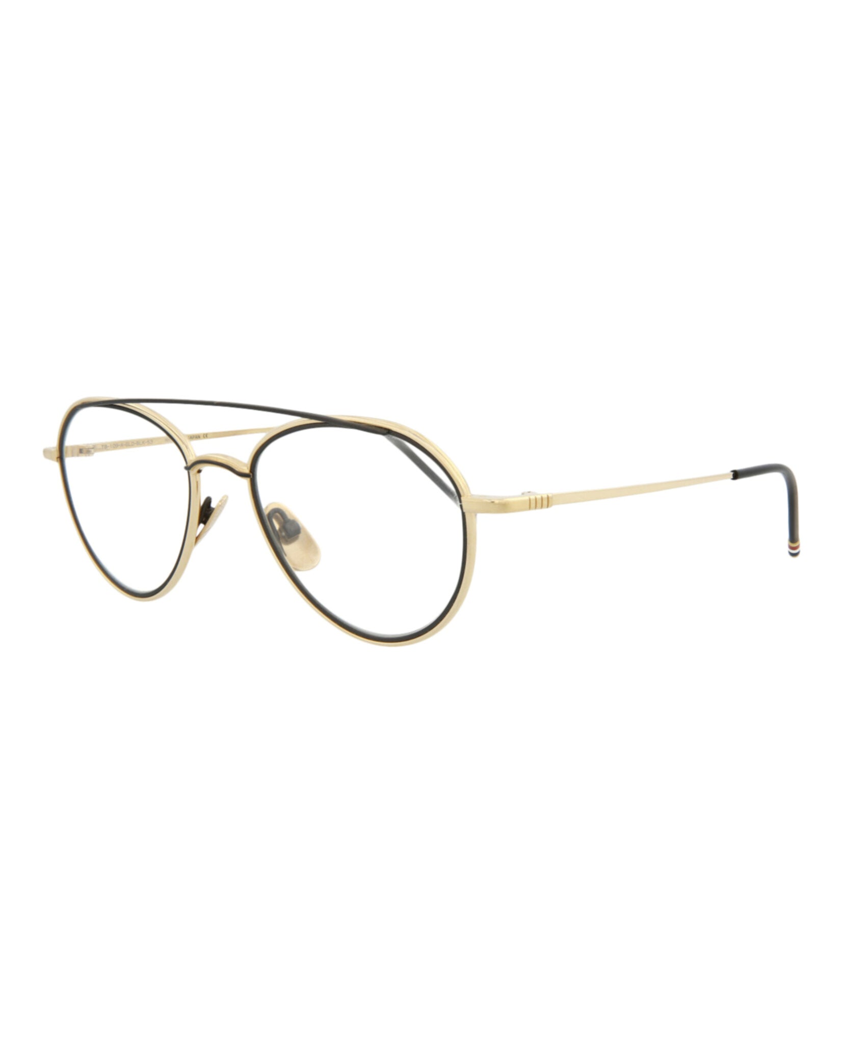 title:Thom Browne Novelty Optical, style # TB109-AGLDBLK53;color:White Gold Black Iron