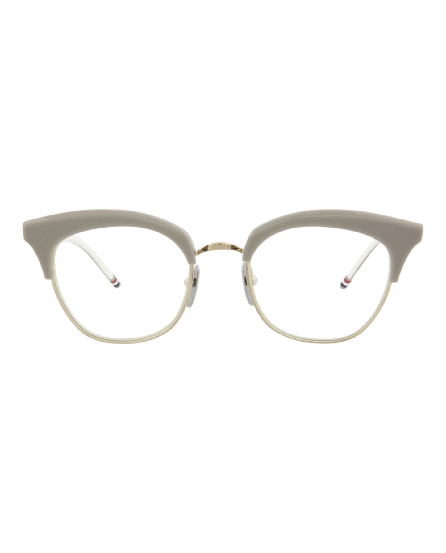 title:Thom Browne Cat Eye-Frame Acetate Optical Frames;color:Grey White Back Silver