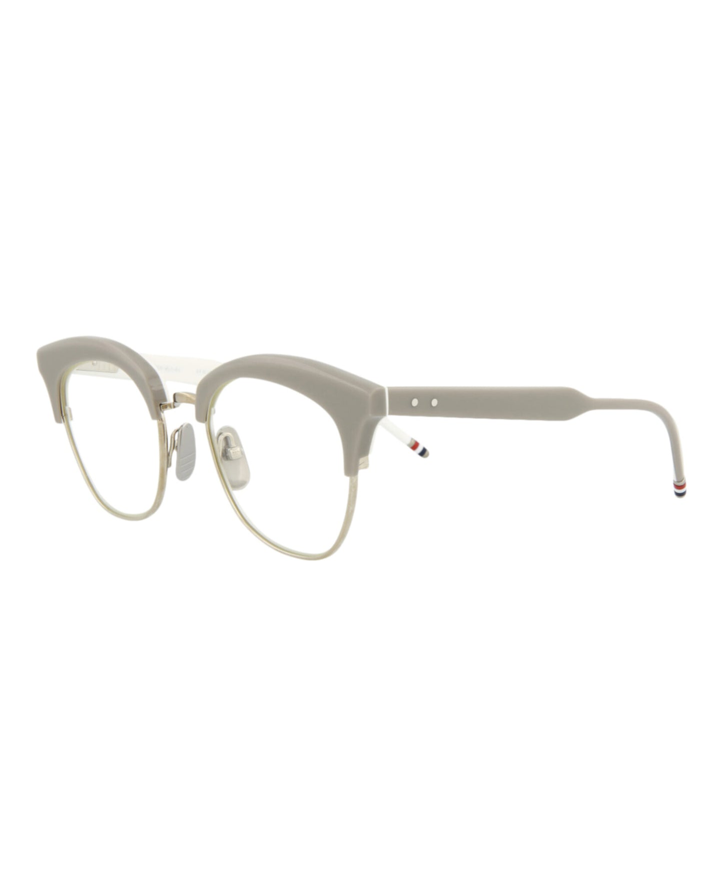 title:Thom Browne Cat Eye-Frame Acetate Optical Frames;color:Grey White Back Silver