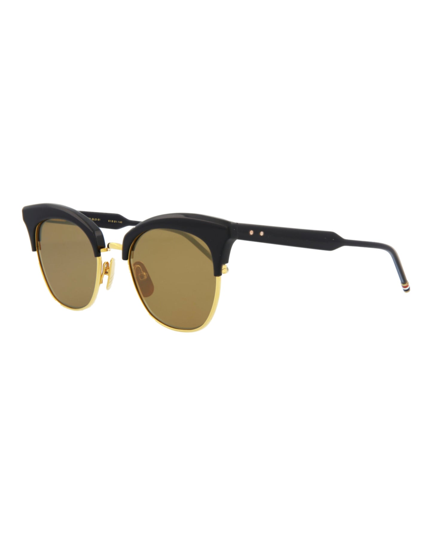 title:Thom Browne Novelty Sunglasses, style # TB507-CTNVYGLD51;color:Navy Gold