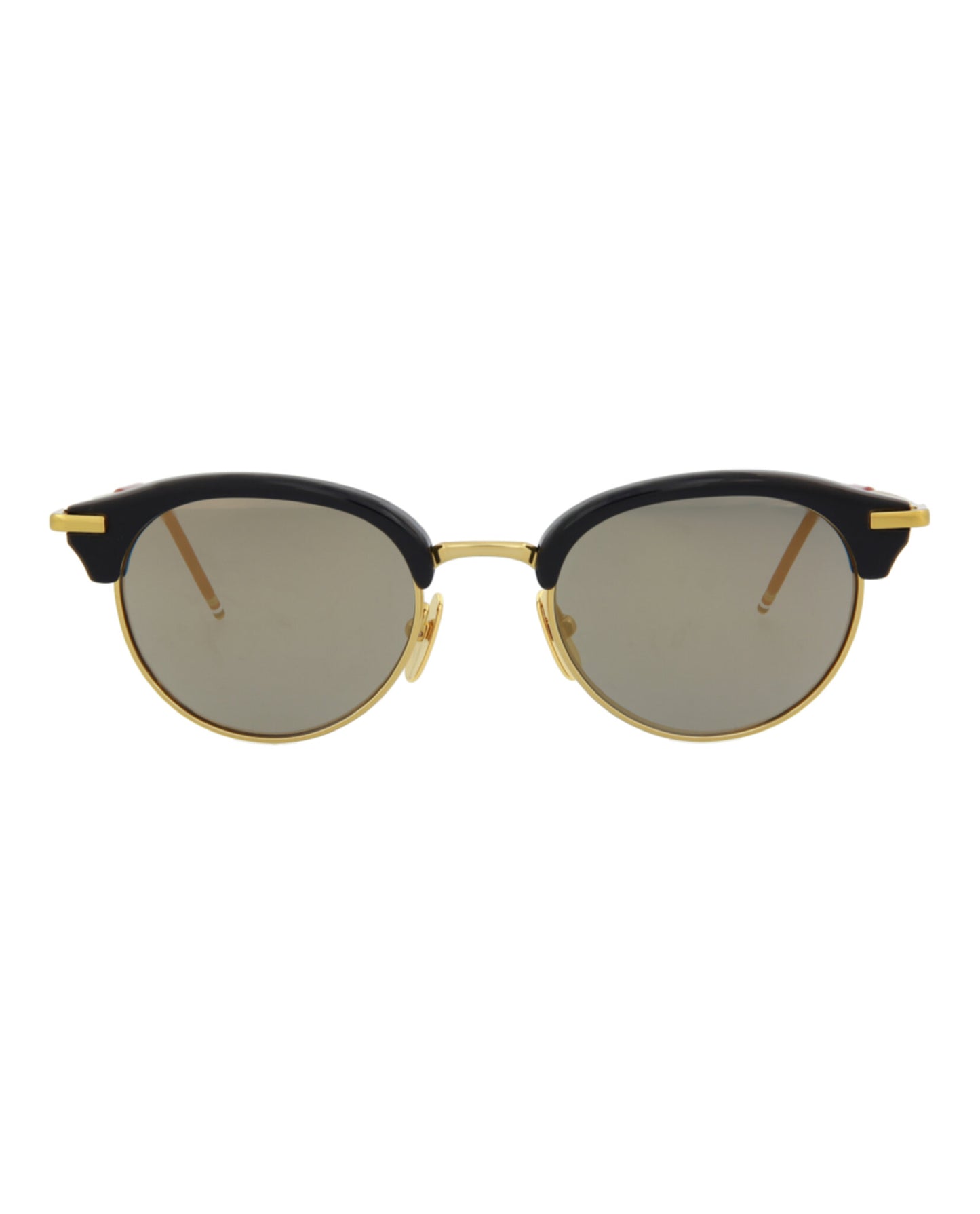 title:Thom Browne Round-Frame Metal Sunglasses;color:Navy Shiny Gold