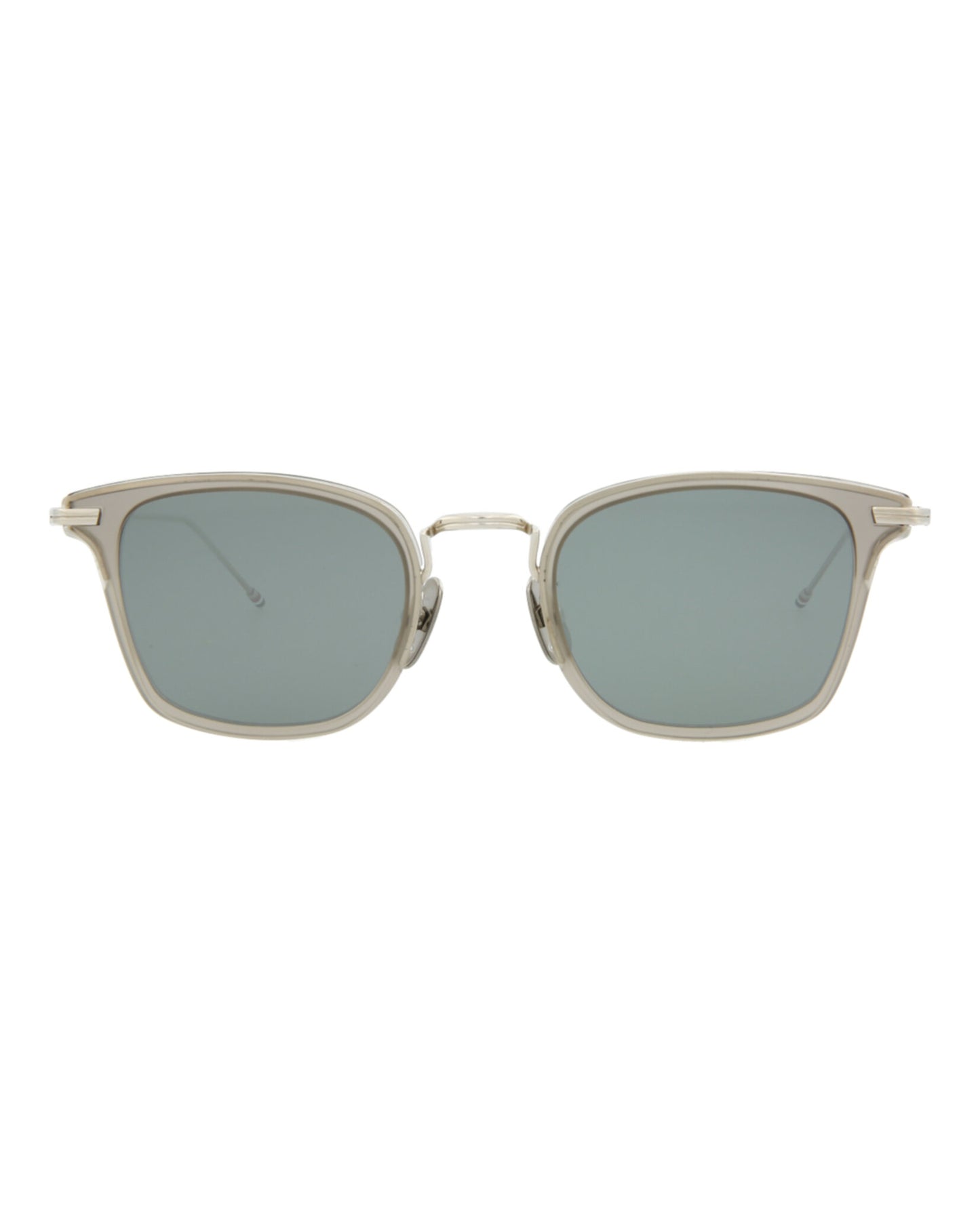 title:Thom Browne Square-Frame Metal Sunglasses;color:Satin Crystal Grey Silver