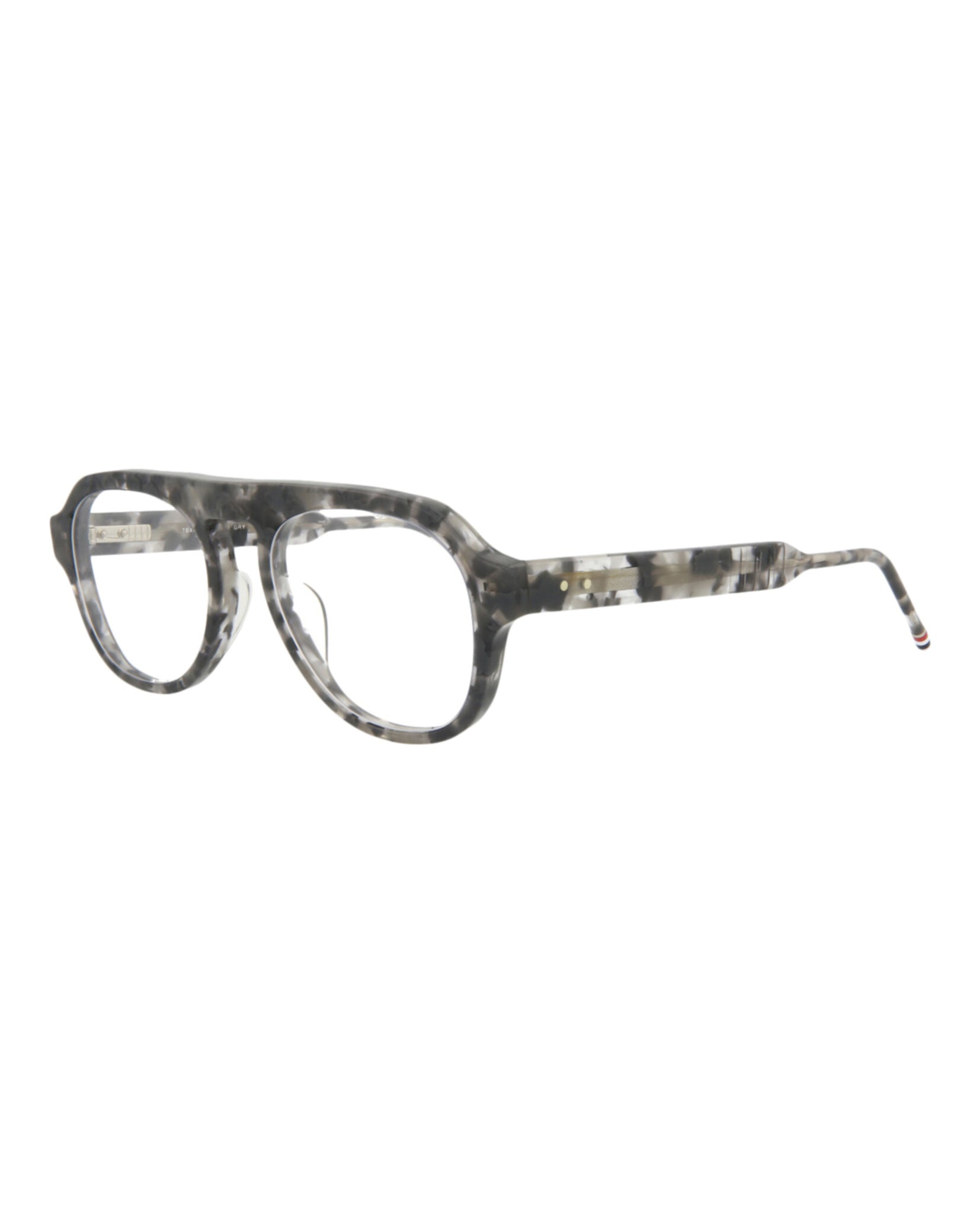 title:Thom Browne Aviator-Style Acetate Optical Frames;color:Grey Tortoise