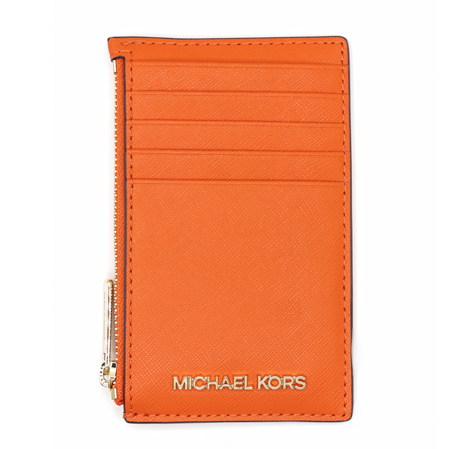 title:Michael Kors Women's Jet Set Travel Medium Top Zip Card Case;color:Poppy