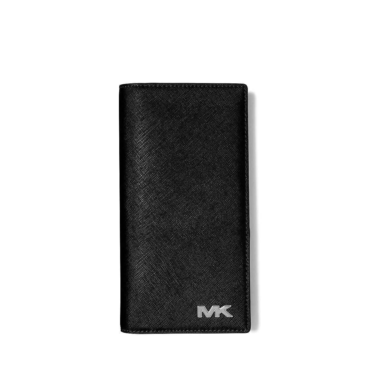 title:Michael Kors Men's Rivington Leather Flap Wallet;color:Black