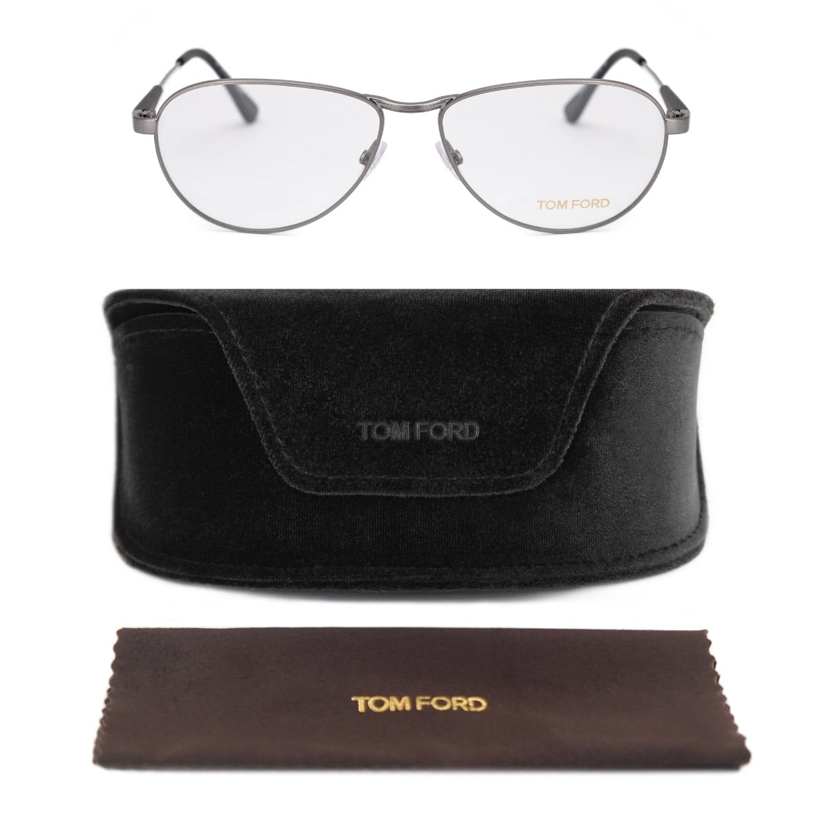 title:Tom Ford Men's Aviator Opticals FT5297 009 57;color:Gray