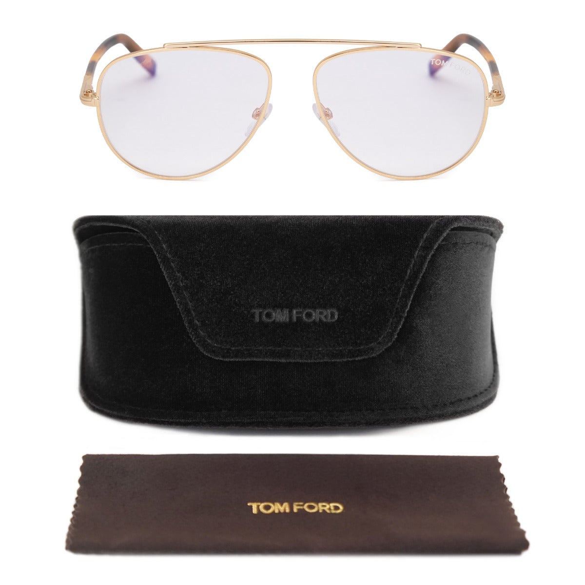 title:Tom Ford Men's Aviator Opticals FT5622 B 030 57;color:Gold