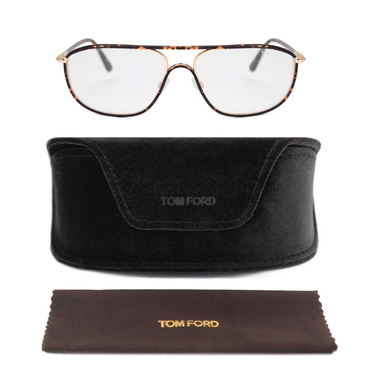 title:Tom Ford Men's Rectangular Opticals FT5624 B 056 58;color:Brown