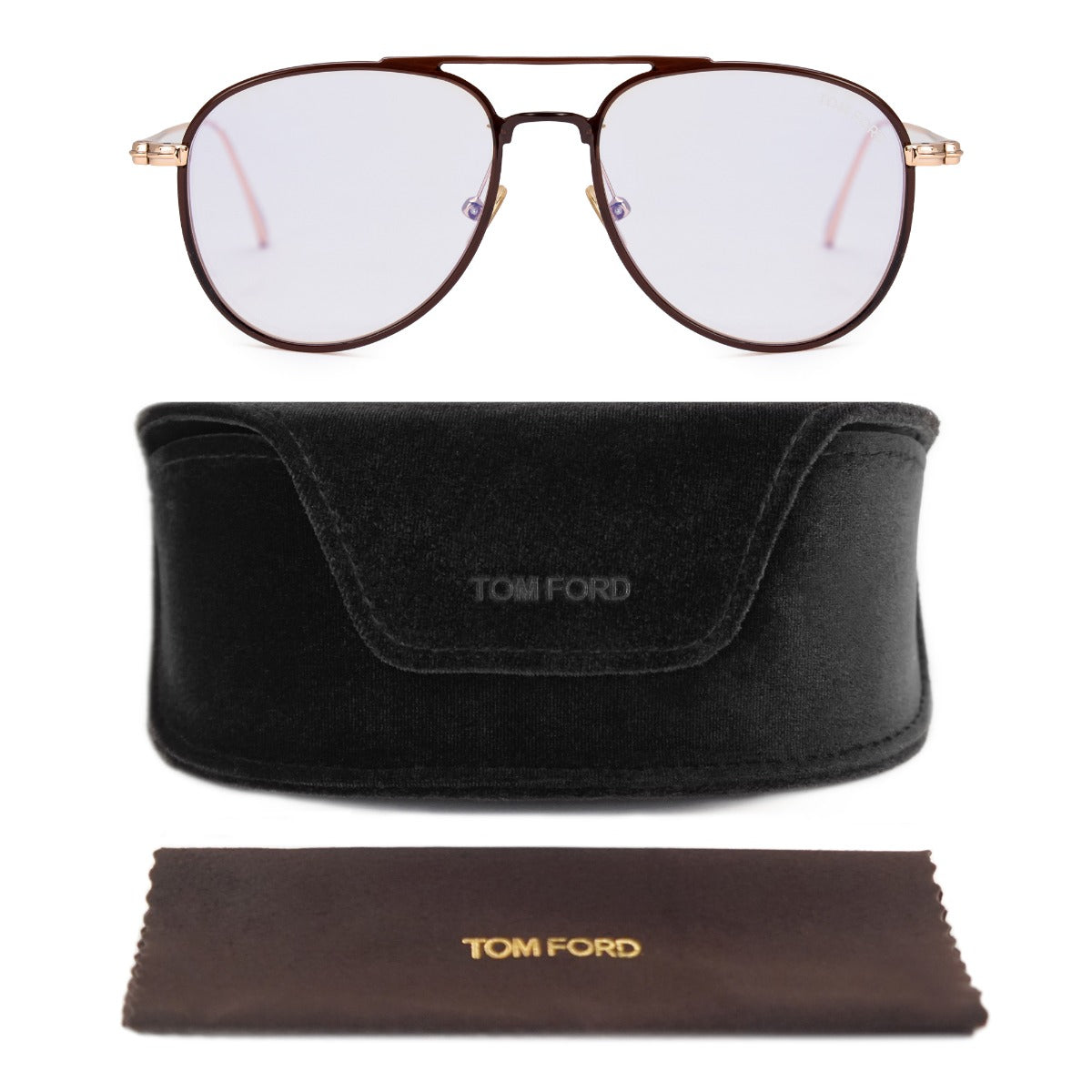 title:Tom Ford Men's Aviator Opticals FT5666 B 048 52;color:Brown