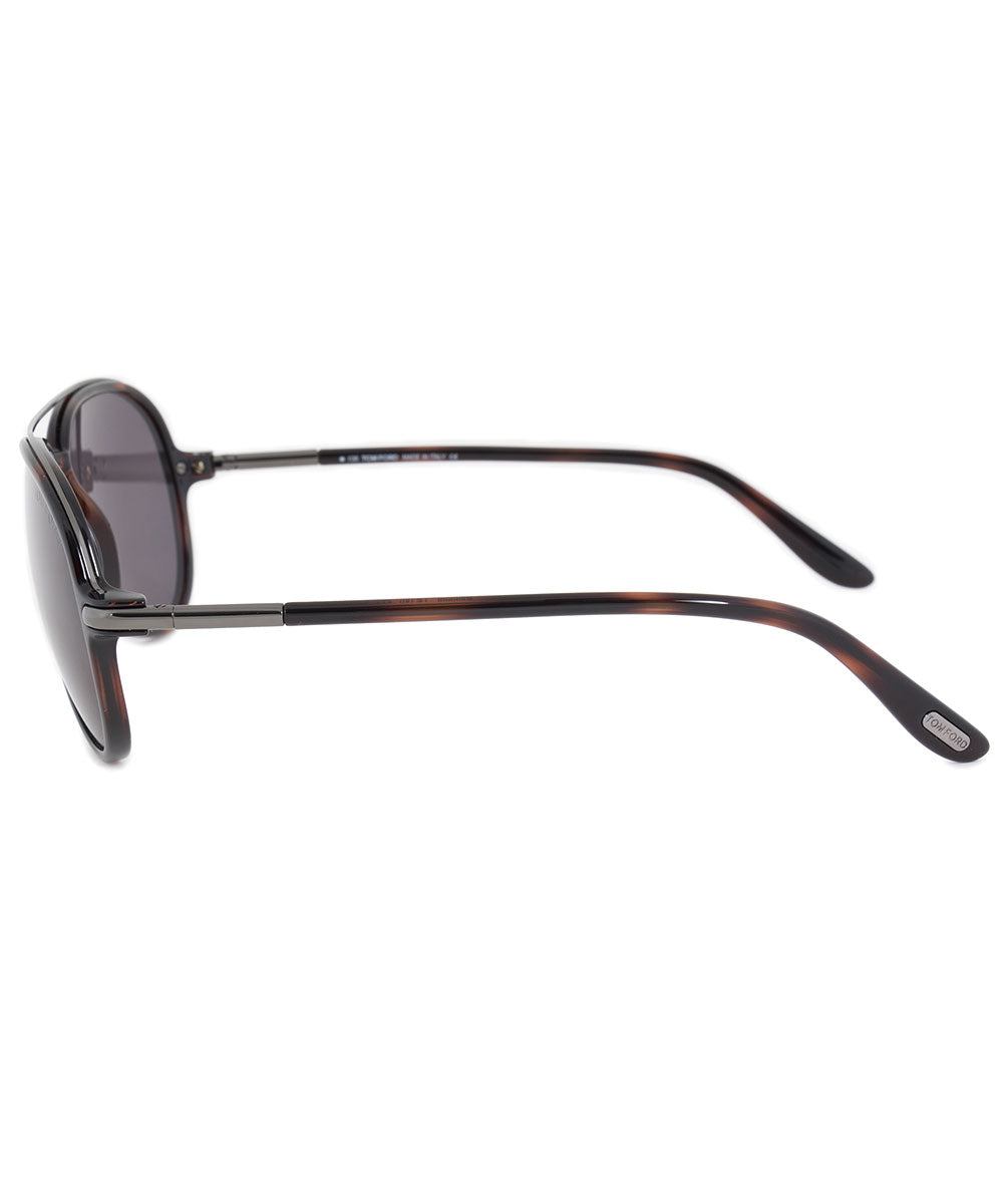 title:Tom Ford Ramone Men?s Aviator Sunglasses FT0149 54A 58 | Black Havana and Rhodium Frame | Dark Grey Lens;color:Black